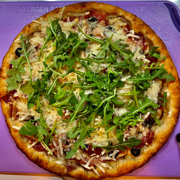 White Truffle Pizza with Mango Blasamic